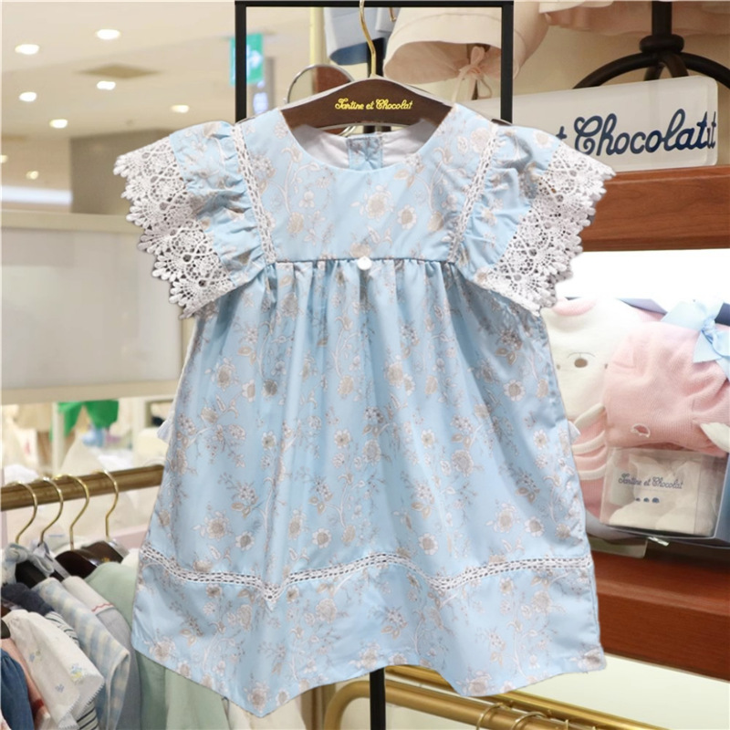 Korean Style Children's Clothing Summer Style Girls' Palace Style Floral Dress Princess Dress Dress Ms441002