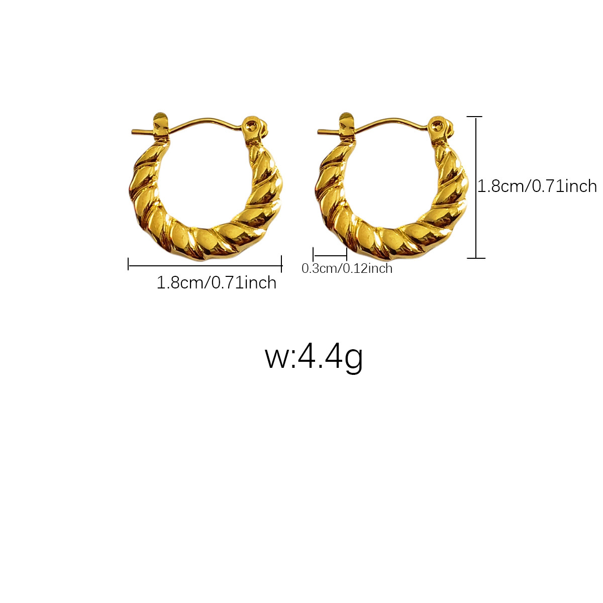 European American Best Selling High End Stainless Steel Versatile U Shape Earrings 18K Real Gold Plating detail image 13