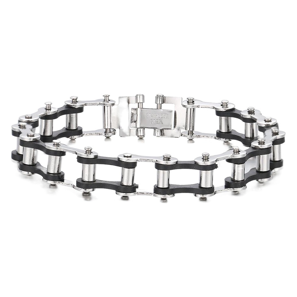 Bracelet Men's Personalized Trendy Rope Stainless Steel Metal Bicycle Chain Style Bracelet Charm Men's Bracelet European and American