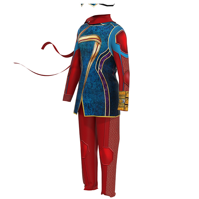 Disfraz de cosplay de Capitana Marvel 2 para niñas, disfraz de Halloween para niños y mujeres, traje de fiesta con máscara para los ojos, disfraz de personaje de anime.