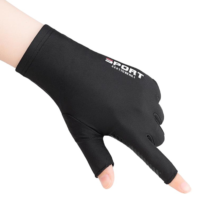 Conducir guantes de pesca con fugas dedo medio dedo Guantes antideslizantes de seda de hielo Protección solar transpirable Fitness Riding Express Guantes de secado rápido
