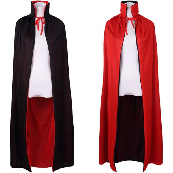 Black red double-sided trench coat