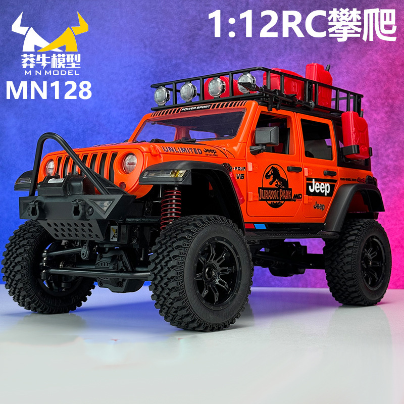 跨境侏罗恐龙版莽牛mn128新品牧马人遥控越野车全比例四驱RC攀爬|undefined