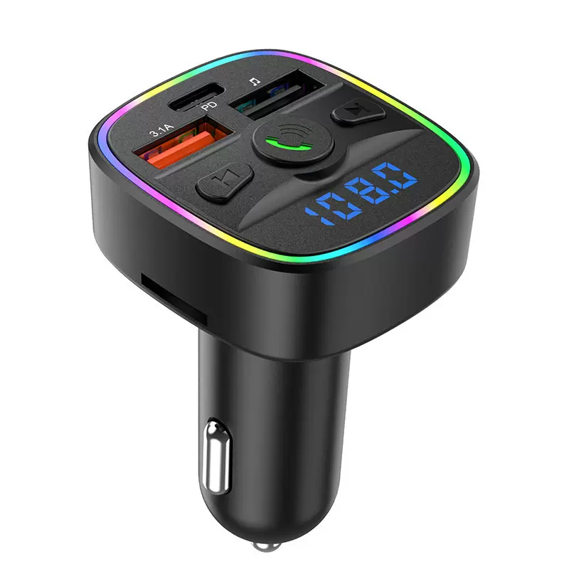 C33车载MP3蓝牙V5.3免提通话插卡播放FM发射器手机车充源头工厂