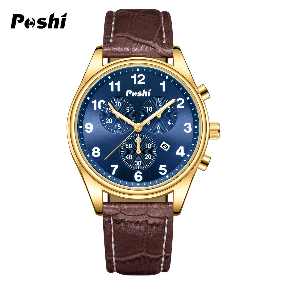 Nuevo reloj suizo para hombre, reloj de cuarzo deportivo de tres ojos decorativo, cinturón de calendario luminoso de moda, reloj para hombre