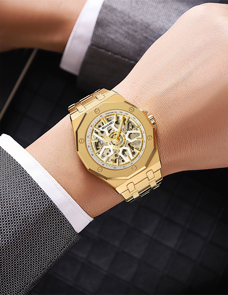 Yeni Saat Erkekler İçin Mekanik Otomatik Aydınlatmalı Saat Üst Düzey Moda Mekanik Saat_voghion.com