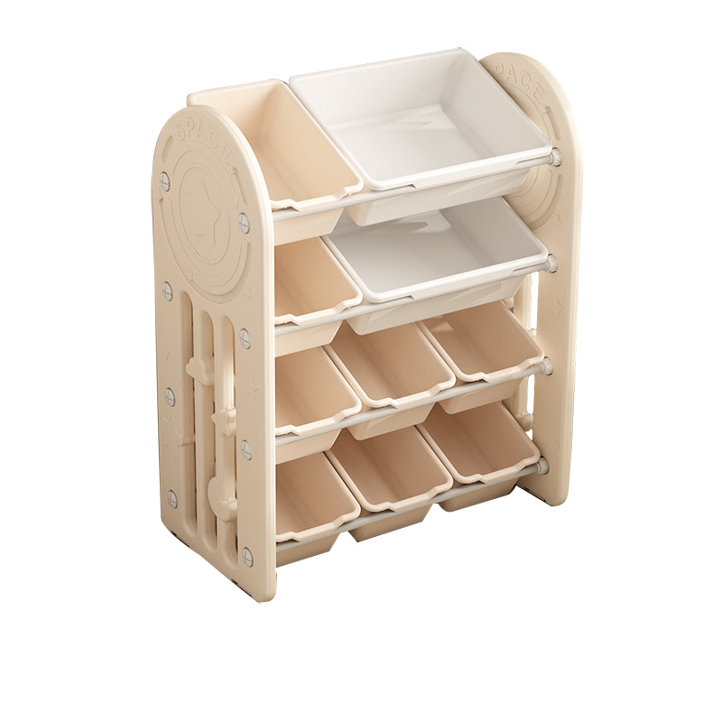 Muebles infantiles de plástico al por mayor, juguetes Montessori para bebés, estantería para libros ilustrados, estantería de almacenamiento combinada
