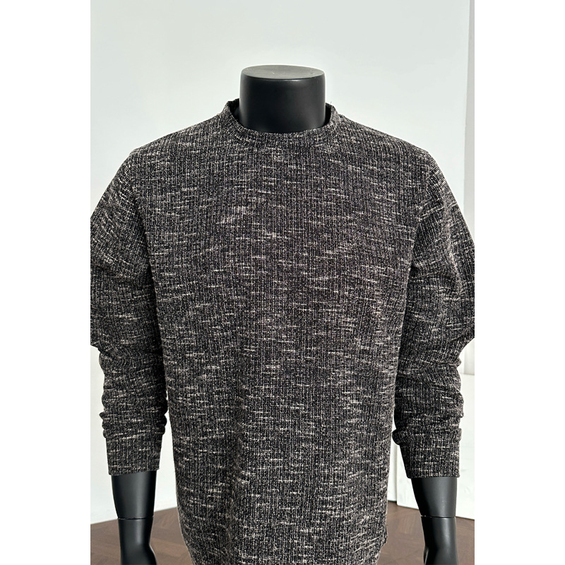 Langarmshirt aus Schneeflockengarn für Herren, trendige Frühlingsmarke, lockeres und lässiges Oberteil, gestrickte Basisschicht im amerikanischen Stil_voghion.com