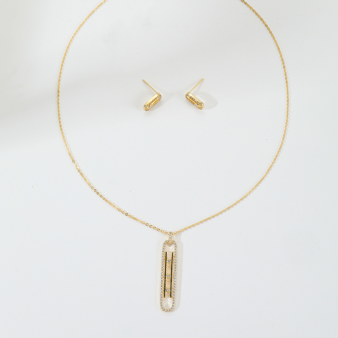 Designer Meijia big-name fashion classic earrings necklace jewelry set_voghion.com