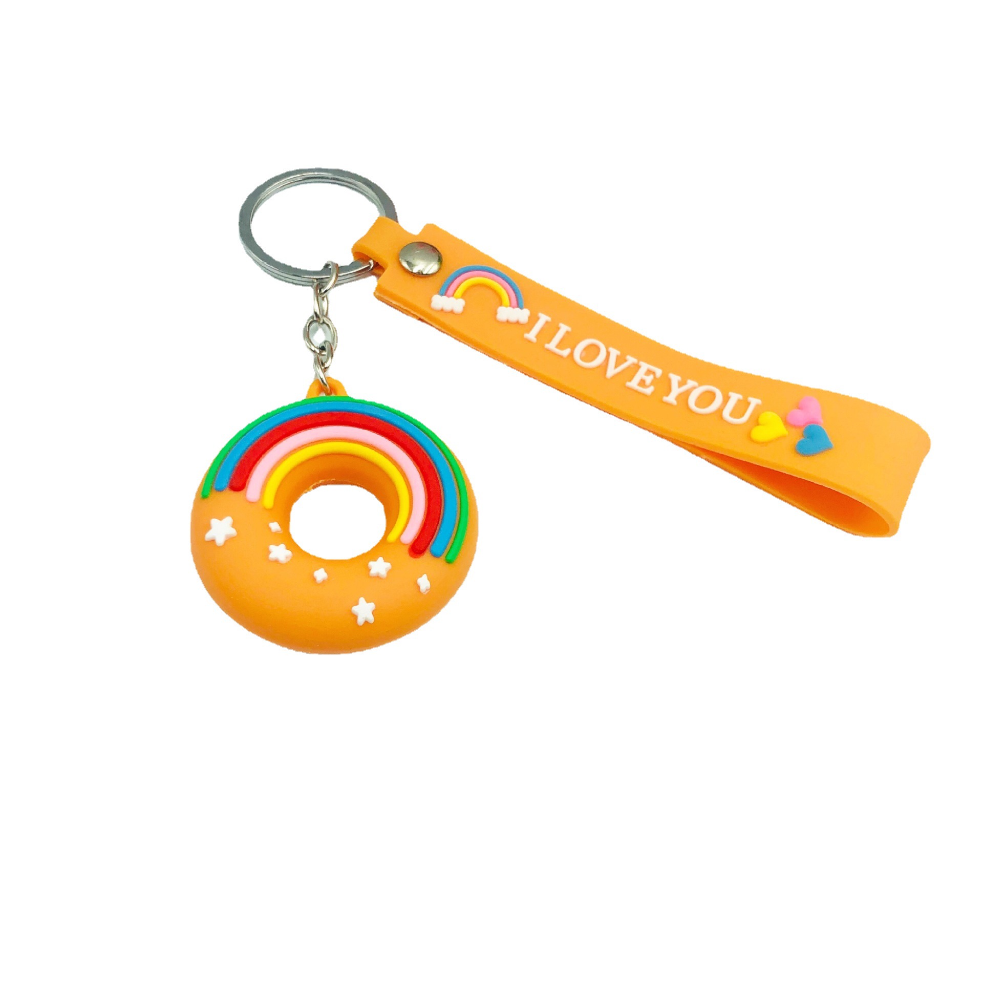 Caliente transfronteriza de PVC nuevo donut llavero colgante traje bolsa ropa adornos prácticos pequeños regalos