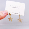 Silver needle, earrings, fashionable zirconium, french style, silver 925 sample, light luxury style, internet celebrity