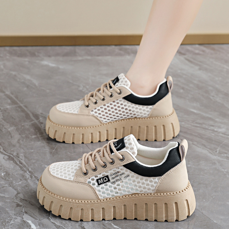 2026 zapatos de mujer de verano zapatos blancos de malla nuevos tipos coreanos ins estudiantes de alta ventilación zapatos de skate casuales deportivos image 3