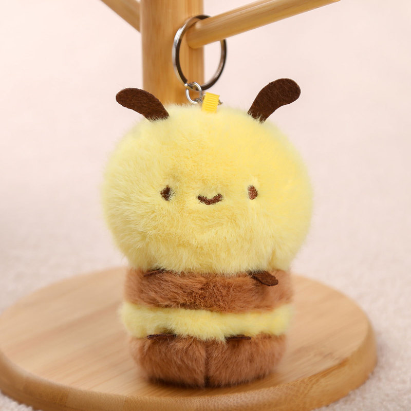かわいいパンダぬいぐるみと蜂ペンダント人形バッグペンダント人形キーホルダー布人形卸売|undefined