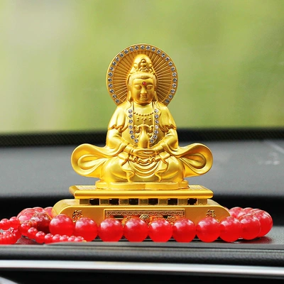 car accessories Guanyin | Perfplant seat - cannot-add-perfume-square-bottom-aquarius-guanyin-red-agate-beads