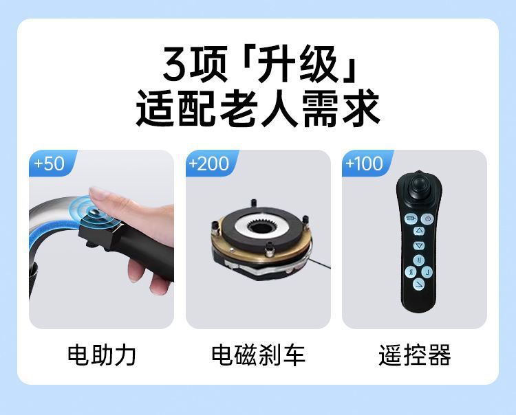 New electric wheelchair for grocery shopping, lightweight, intelligent, fully automatic, foldable, portable for the disabled, suitable for the elderly
