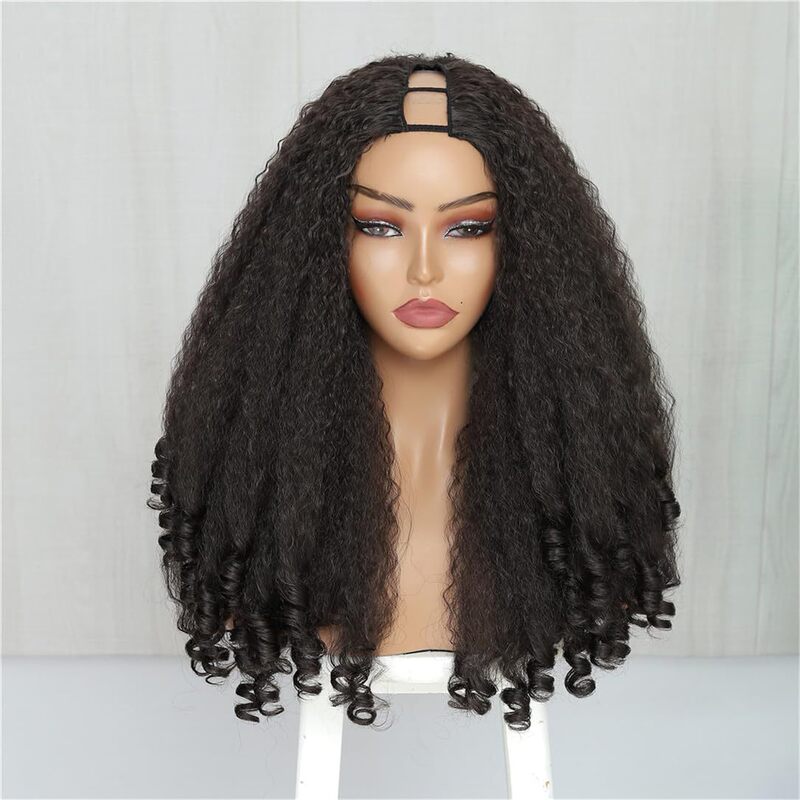Cross-Border Popular Xuchang Wig Factory European and American Fashionable Chemical Fiber Mechanism Vpart Long Curly Hair Curly Hair Wig for Women Cross-Border Popular Xuchang Wig Factory European and American Fashionable Chemical Fiber Mechanism Vpart Long Curly Hair Curly Hair Wig for Women