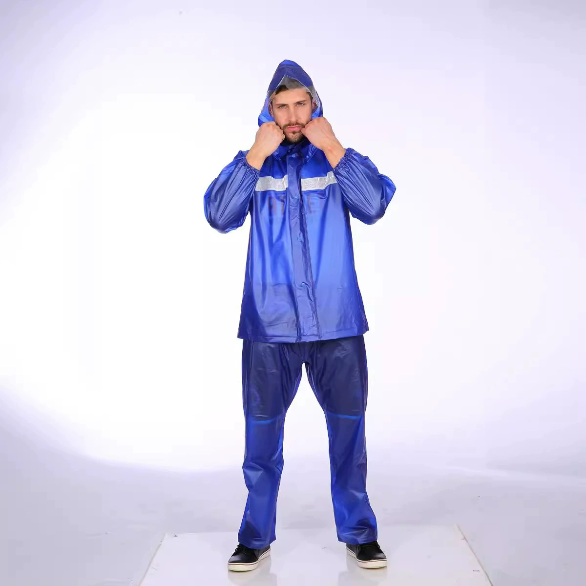 Плащ для взрослых мотоцикл электрический велосипед длинный ПВХ всего тела анти-Ливень Сплит дождь брюки костюм пончо плащ