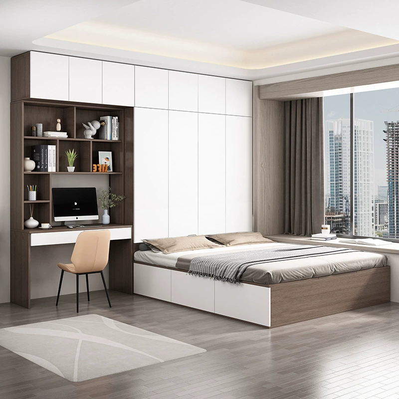 Татами-кровать с интегрированным шкафом для малогабаритных квартир, многофункциональная кровать-гардероб с местом для хранения, детский стол, комбинированная кровать