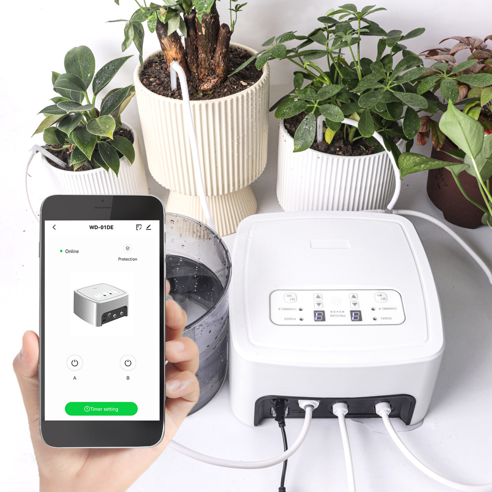 Dispositivo de riego automático de alta potencia WiFi versión de control remoto artefacto goteo riego verduras pulverización de presión ajustable