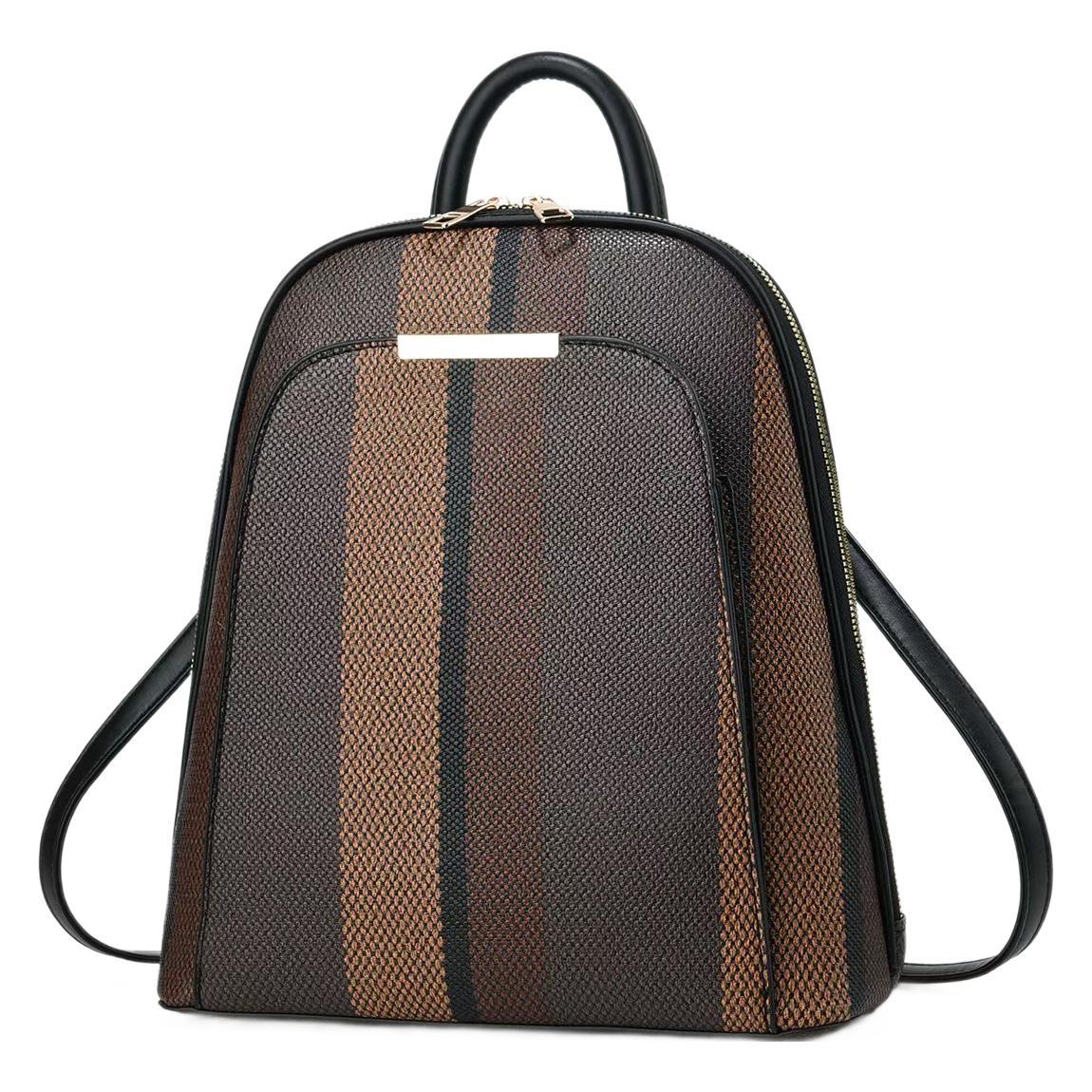 Mochila bolsa de viaje bolsa de almacenamiento mochila de gran capacidad a rayas bolsas de contraste de color bolsas escolares ligeras bolsas de comercio exterior