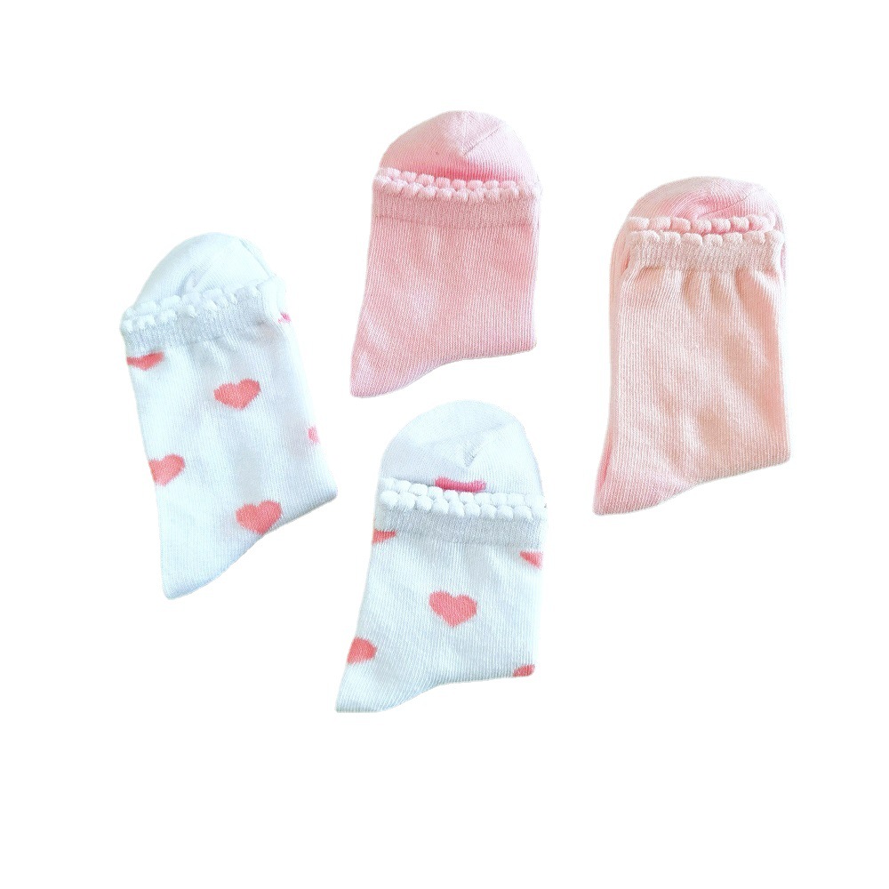 Fuchsia children's solid color socks for students, suitable for spring and autumn, combed cotton, for teenagers, mid-length 2