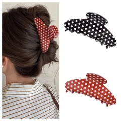 PVC材質半円形波点クリップバレンタインデー甘いサメクリップファッション高馬尾ヘアクリップ卸売り