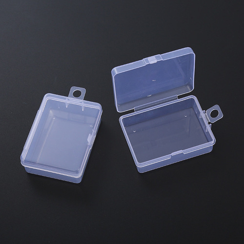 Rectangular small lock storage box hardware accessories electronic components fishing gear jewelry packaging box transparent plastic small box
