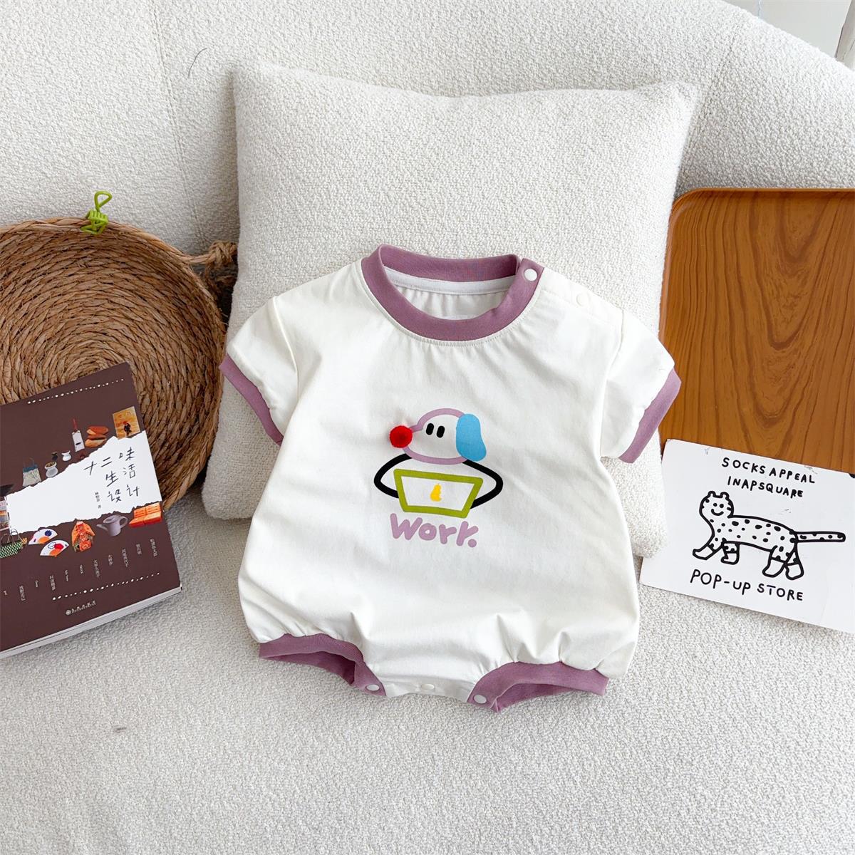 2025 nuevo mameluco de bebé de manga corta para bebés y niños pequeños de línea delgada