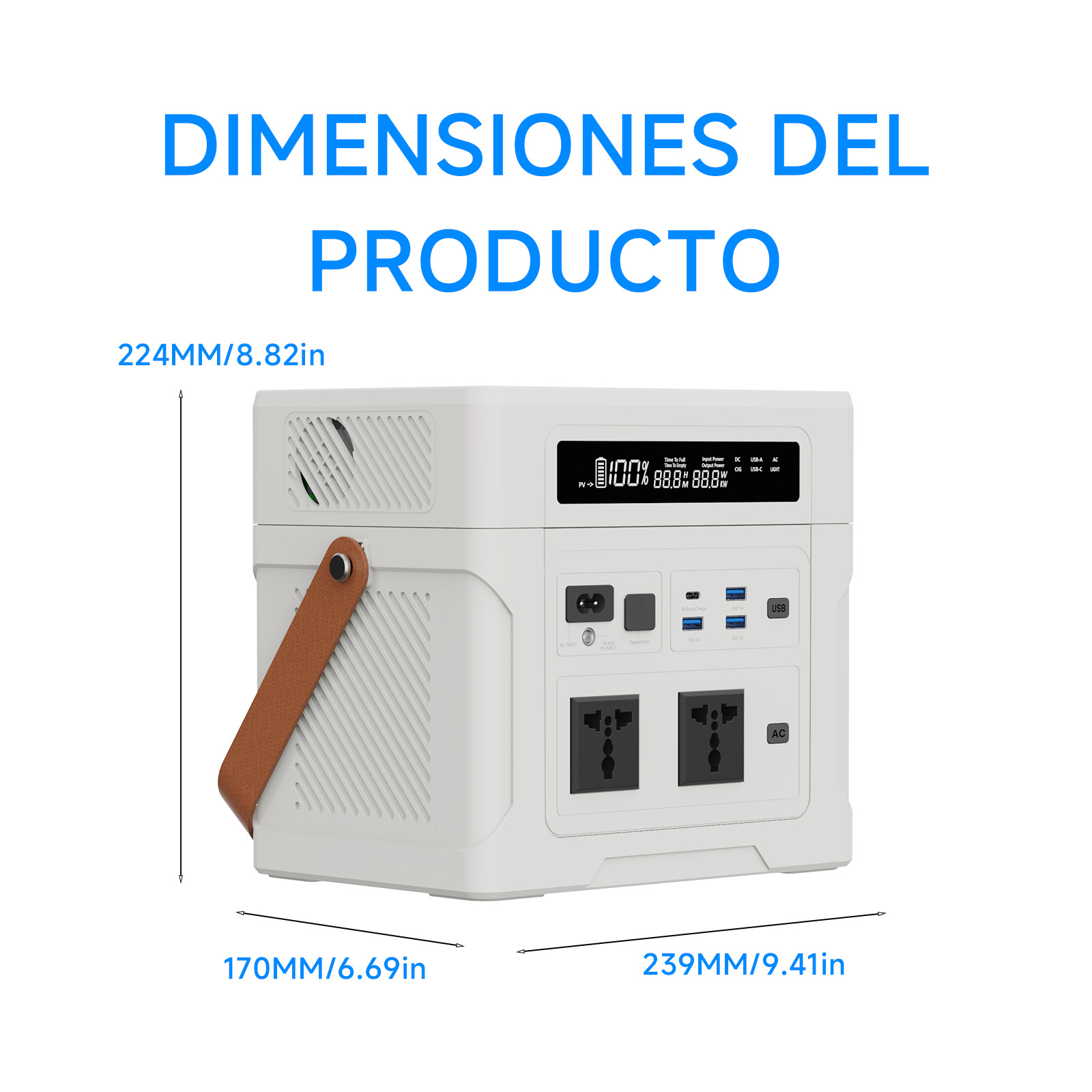 Generador Solar LiFePO4 220v 110v Batería Reemplazable 300w