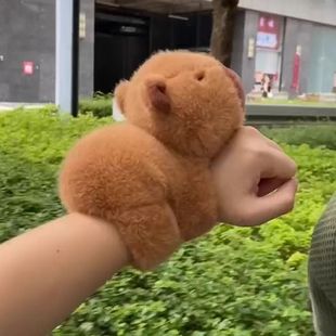 Plush Toy Capybara Tiktok Same Style Doll Cartoon Wrist Doll Snap Snap Capybara Bala