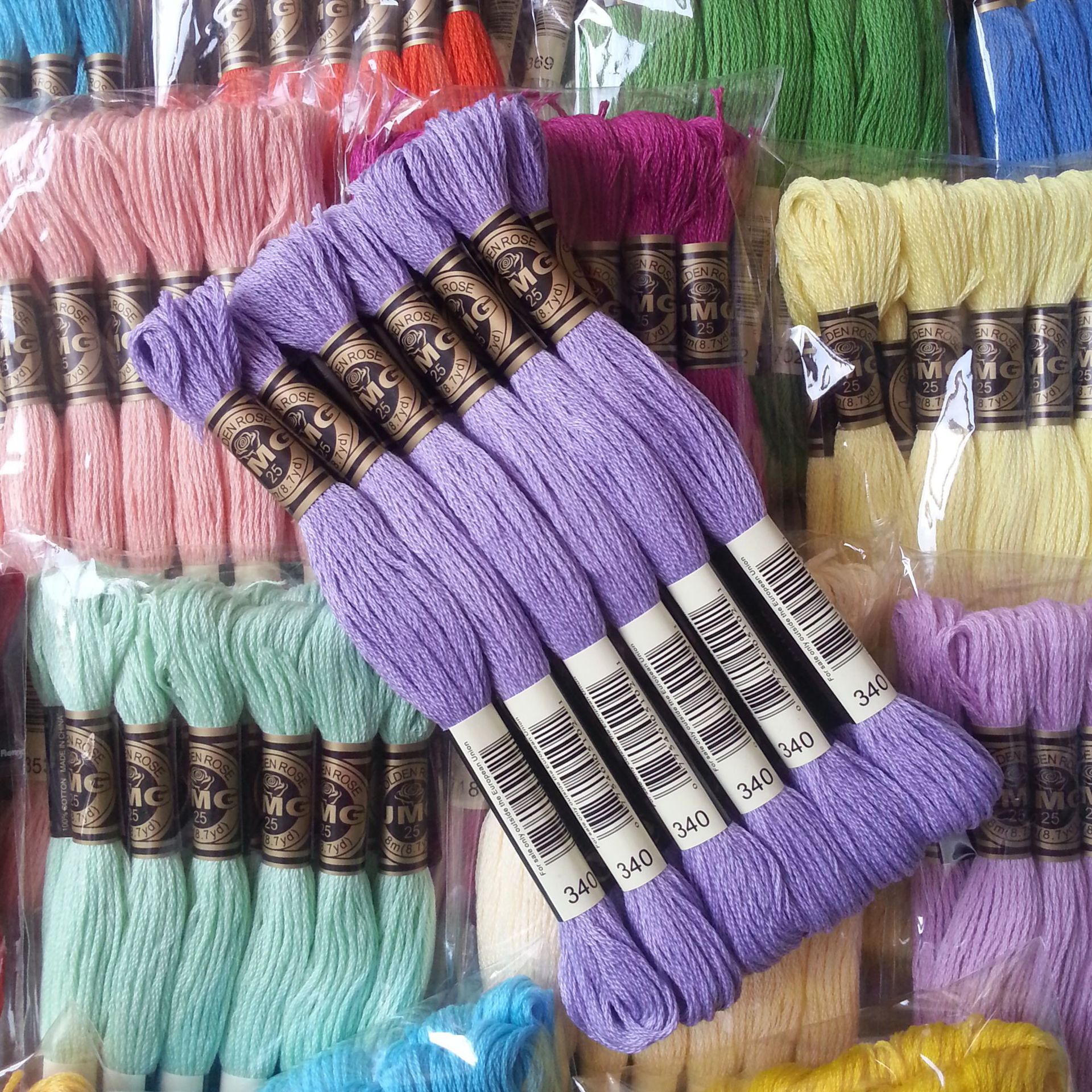 國產繡線 12支/包金玫瑰十字繡繡線配線  新疆長絨棉繡花線 批發