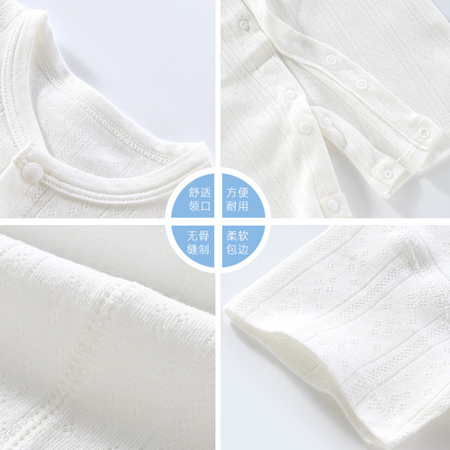Newborn baby jumpsuit summer thin baby short-sleeved casual solid color clothes infant pajamas air-conditioned clothes