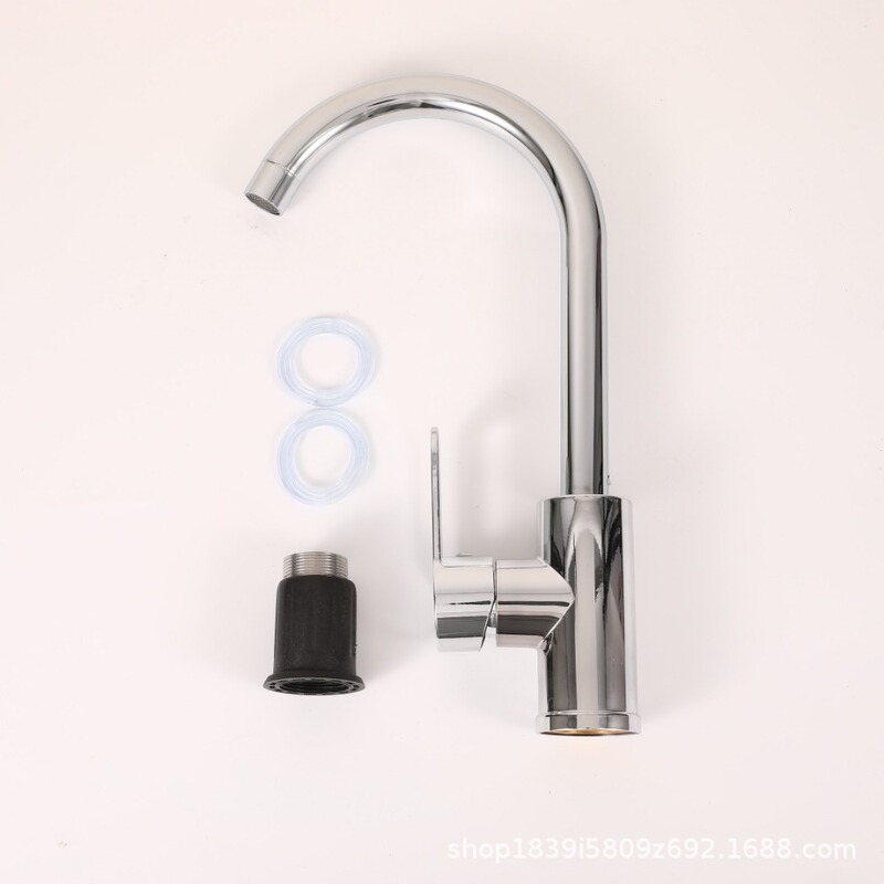 Large Curved Hot and Cold Water Faucet for Kitchen Sink, Dishwashing Sink, Rotating Faucet for Bathroom Balcony Basin