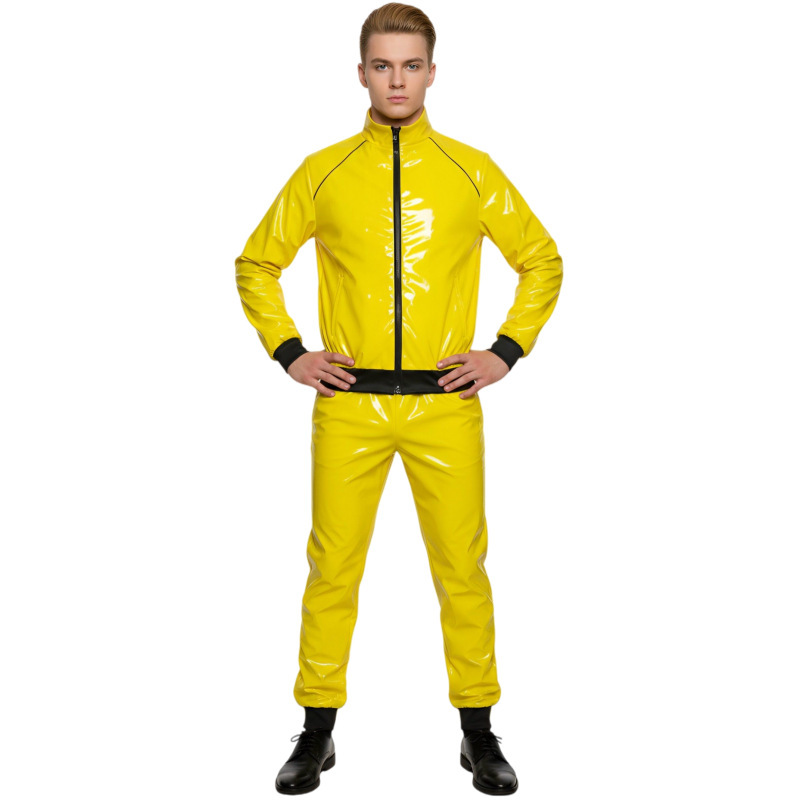 Halloween Cos Clothing Retro Disco Patent Leather Glossy Cosplay Two-Dimensional Animation Character Stage Costume