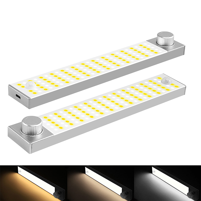Luz de noche LED luz de inducción del cuerpo humano habitación larga en el hogar carga USB gabinete de vino de succión magnética armario armario luz de pasillo