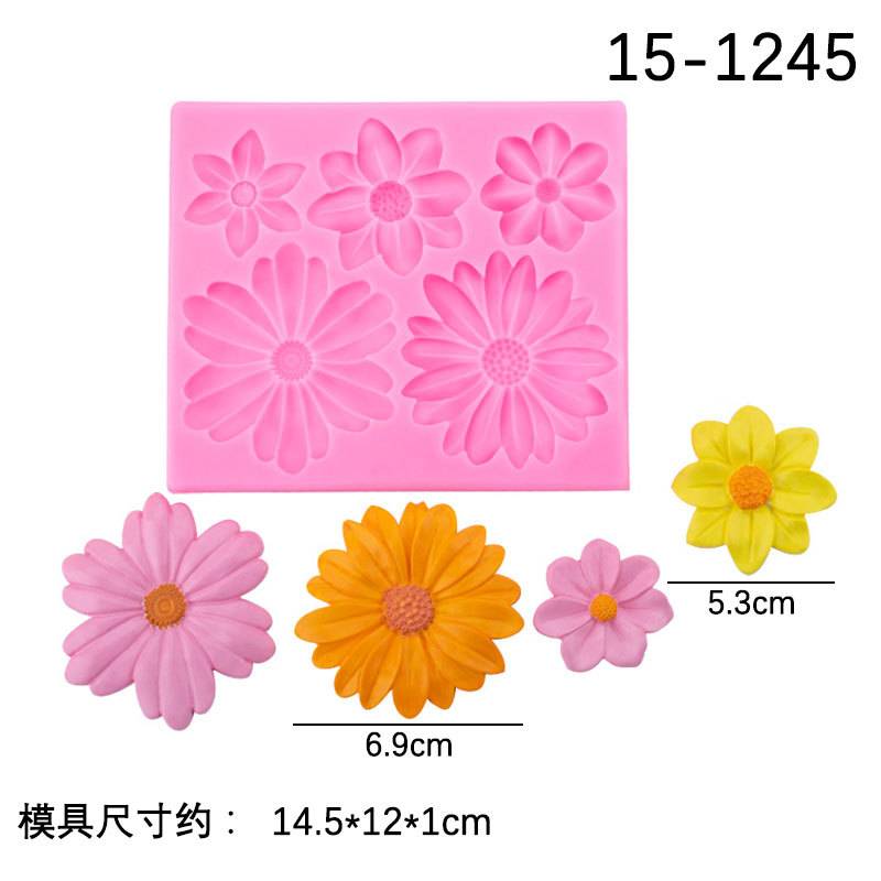 Margarita girasol molde de silicona hornear pastel postre decoración fondant chocolate haciendo Accesorios