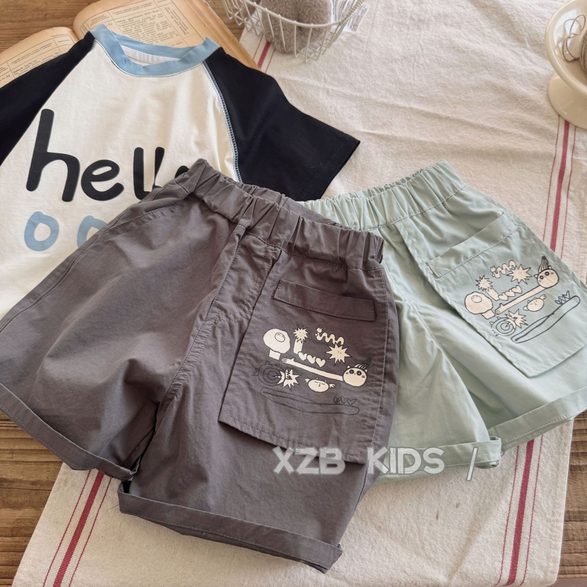 2025 New Boys' Summer Workwear Shorts Trendy Handsome Fashionable Baby Casual Pants Loose Thin Pants