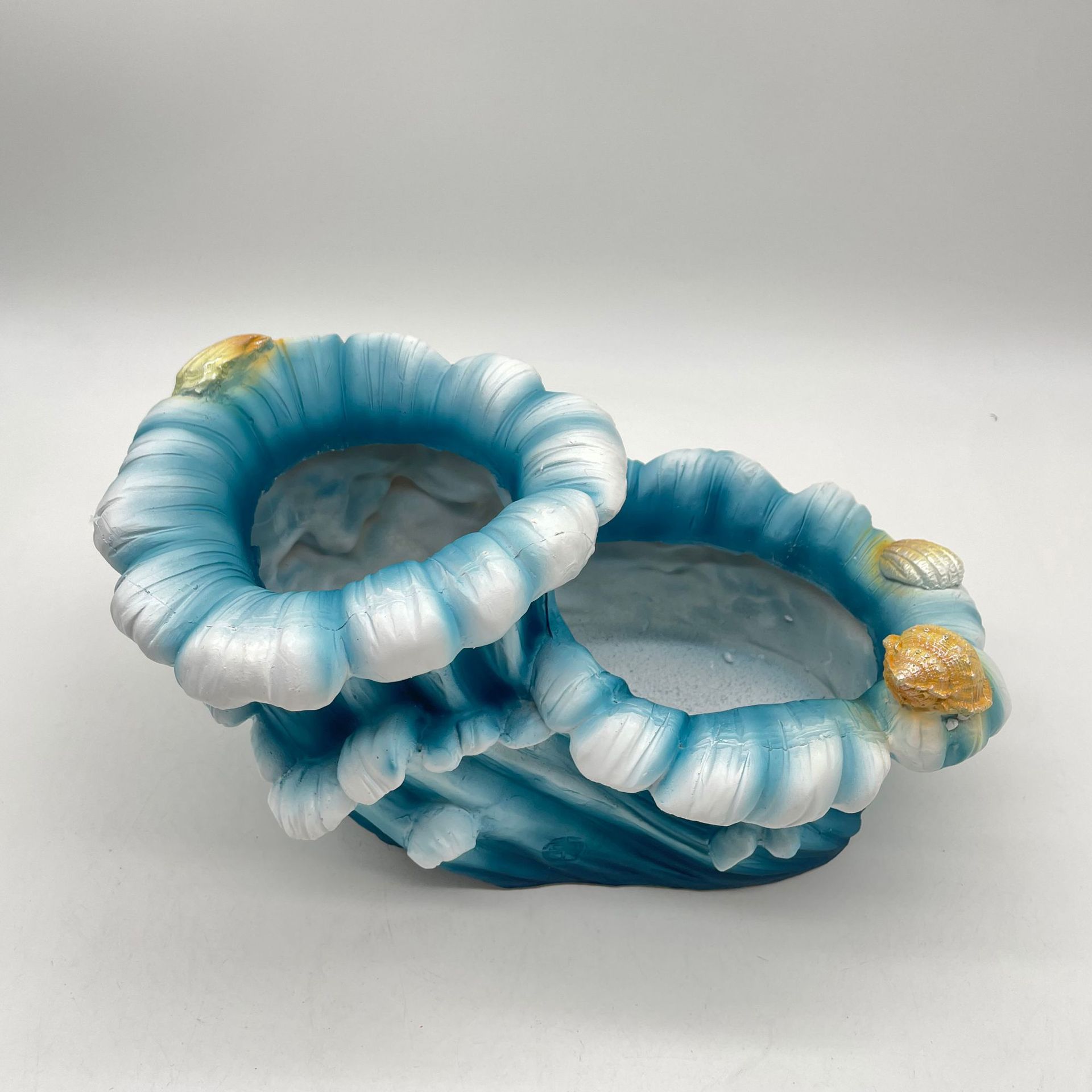 New Creative Succulent Flower Pots Shanghedao Home Gardening Wave Double-Layer Garden Succulent Platter Flower Pots 3