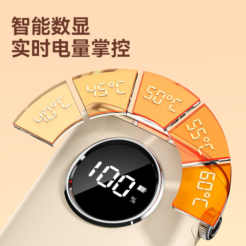 国境を越えた新しいハンドウォーマー USB ミニポータブル充電式デュアル四面加熱デジタルディスプレイナイトライトハンドウォーマー卸売|undefined
