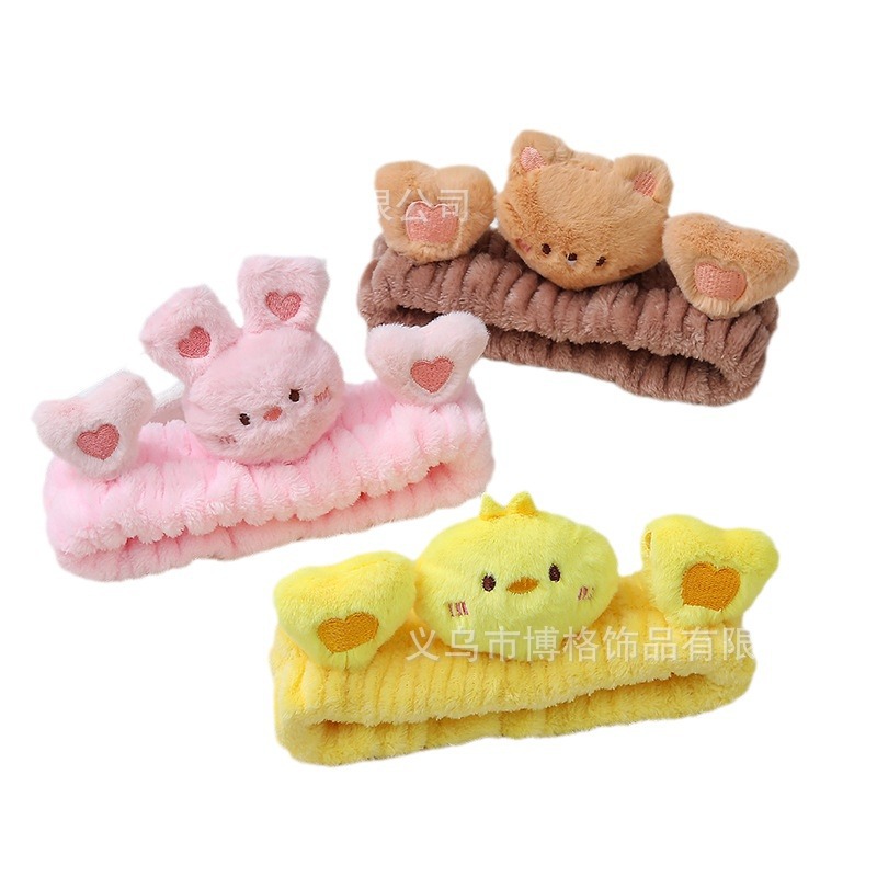 2023 celebridad estilo de dibujos animados lindo conejo oso Rana pato cara lavado maquillaje pelo banda diadema