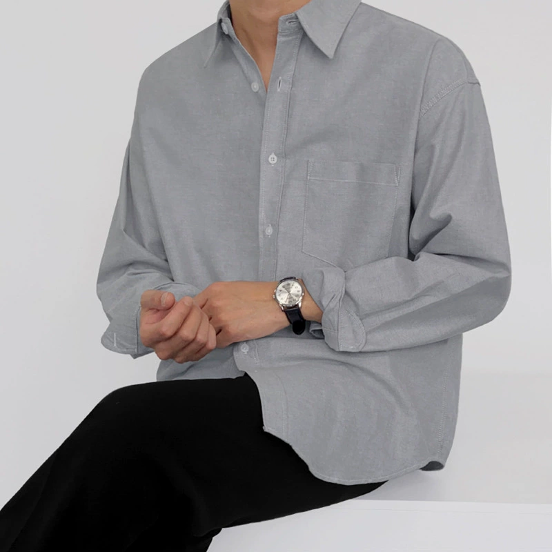 Мужская хлопковая рубашка MYQ, модная красивая мужская куртка с длинными рукавами в Корейском стиле, осенняя повседневная мужская рубашка