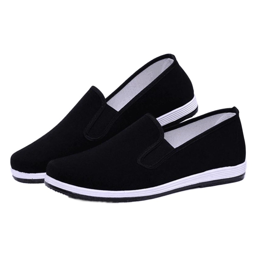 Old Beijing Cloth Shoes for Men, Thousand-Layer Sole Casual Black Summer Soft Sole Slip-On Loafers, Rubber Sole Shoes Wholesale, Versatile Casual Shoes