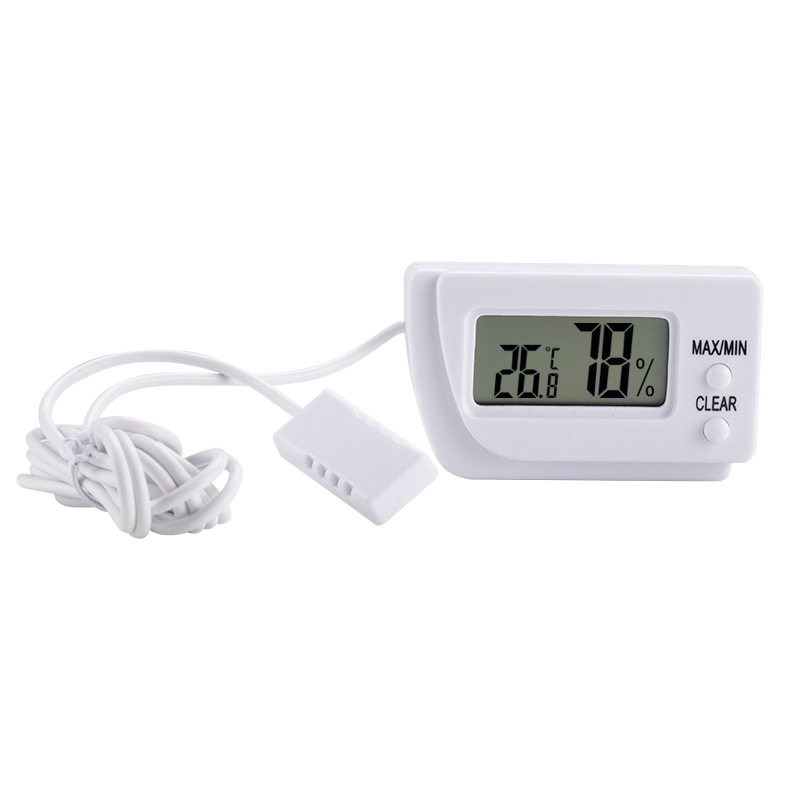 Pets high-precision household Mini Electronics Temperature and humidity number thermometer Hygrometer 1M Outdoor sensing line