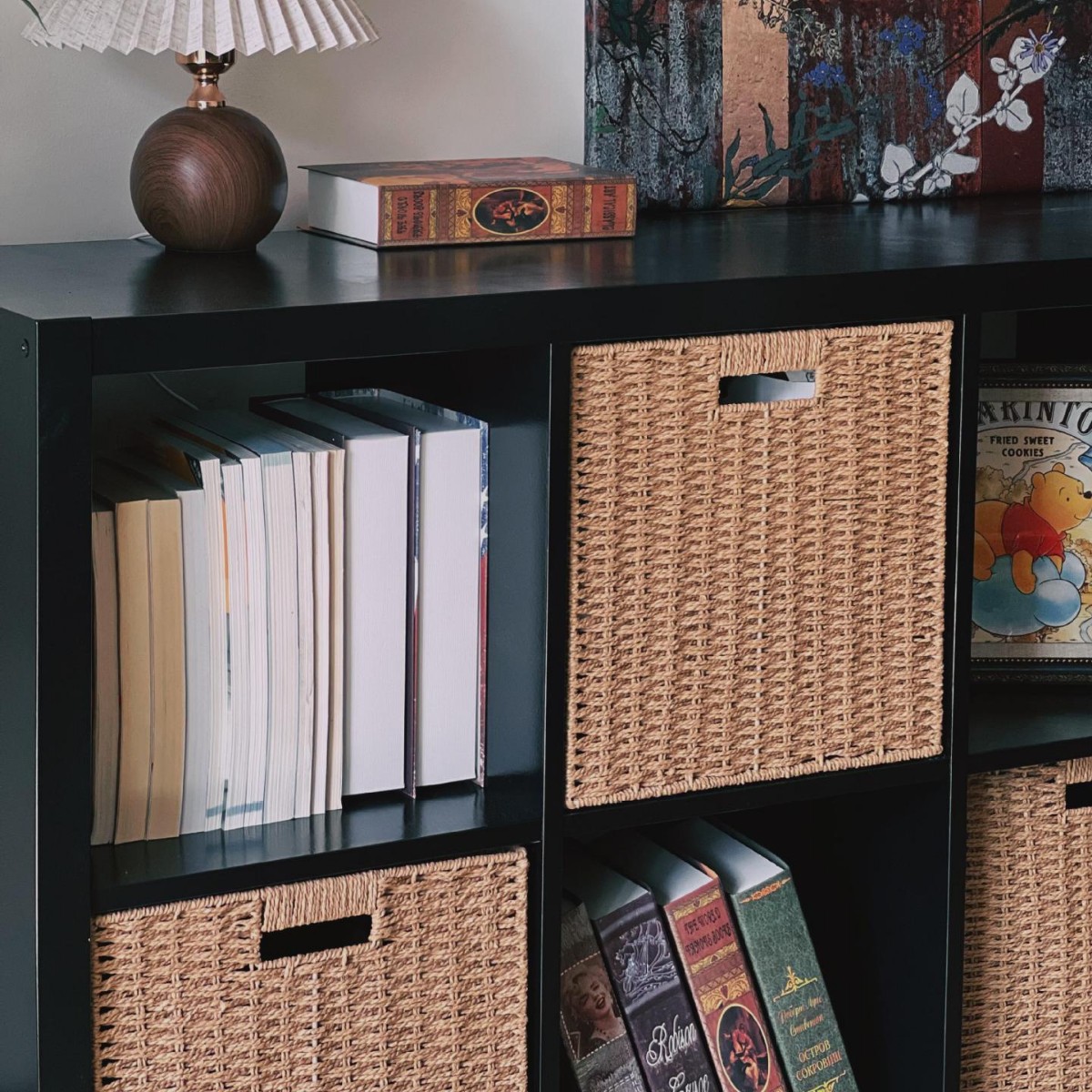 *the following is a combination of plaid cabinet and storage basket*