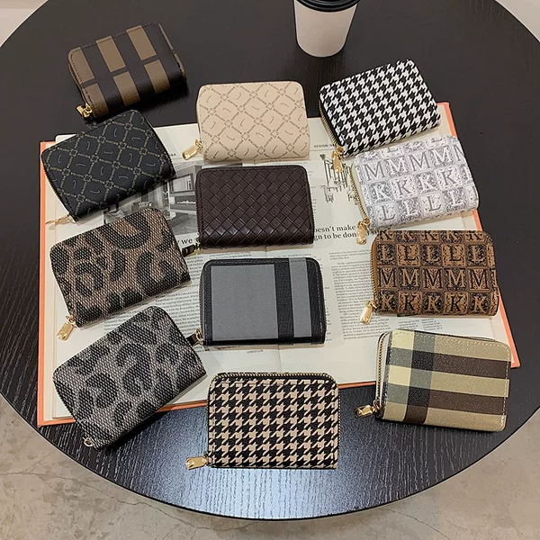 European and American Printed Accordion Card Holder for Women Compact 2025 New Multi-Card Slot Driver's License Bank Card Holder Zipper Coin Purse