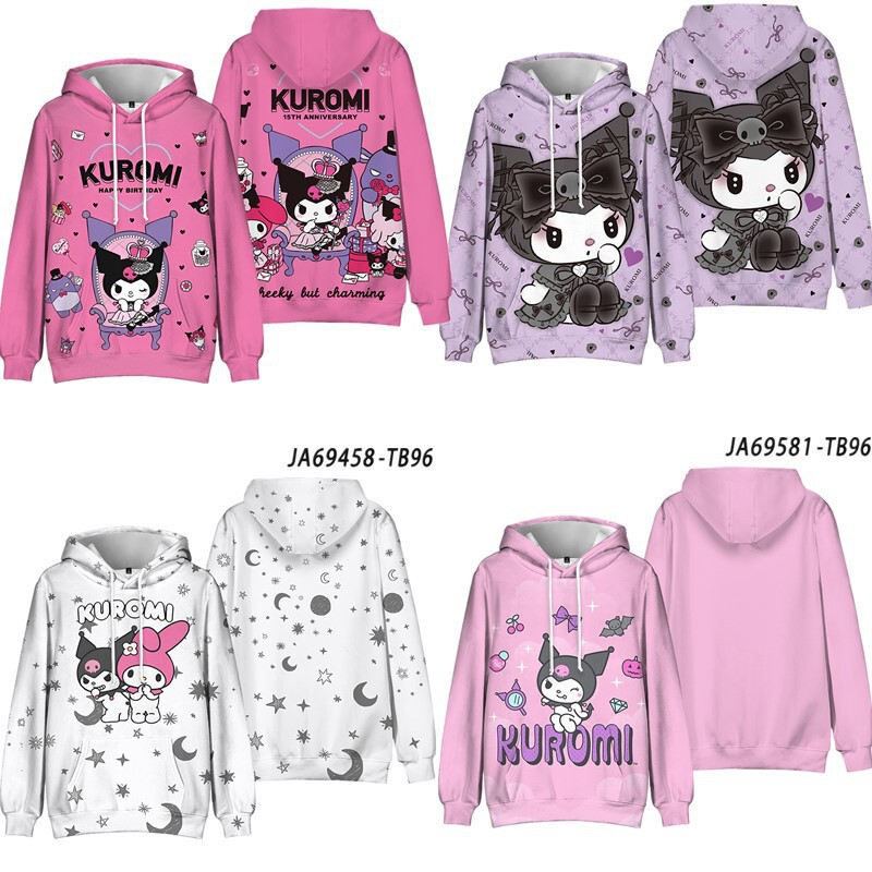 Japanese Sweet and Cute Style Sanrio Kuromi Sweatshirt 3D Digital Print Cosplay Hoodie