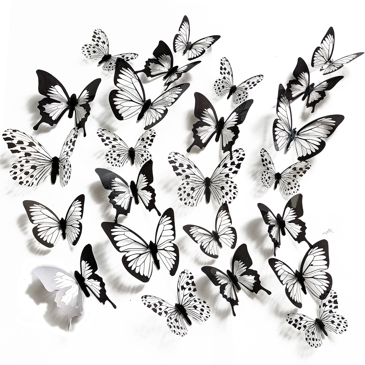 3D Three-Dimensional Black Textured Butterfly Festive Decorations For Living Room And Bedroom Wall Stickers Manufacturer_voghion.com