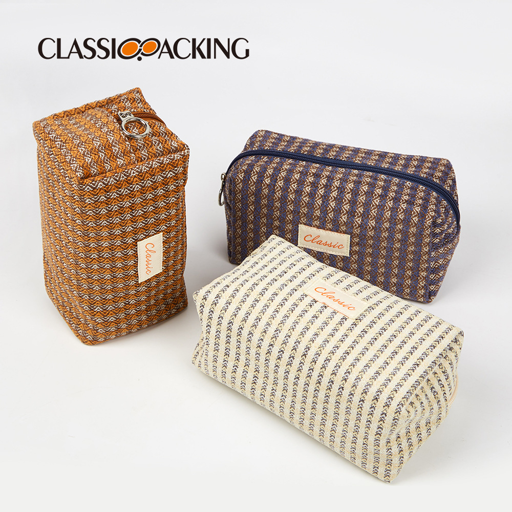 Bolsa de cosméticos retro de Europa y América bolsa de almacenamiento de loción de cepillo cosmético material de lona de gran capacidad se puede imprimir con logotipo exclusivo