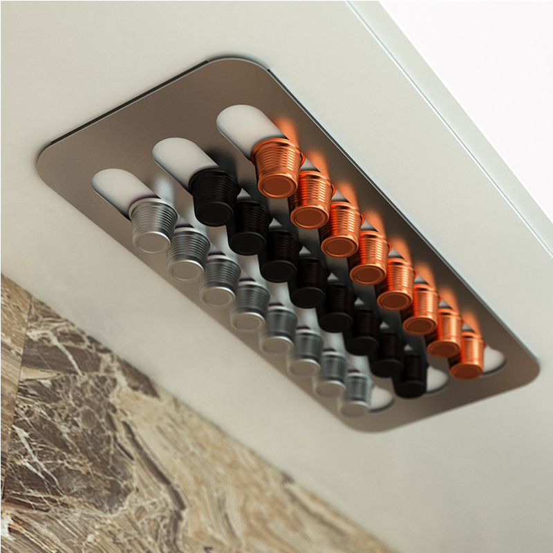 Coffee capsule rack stainless steel wall-mounted capsule storage display rack non-perforated capsule rack model Special Coffee capsule rack stainless steel wall-mounted capsule storage display rack non-perforated capsule rack model Special