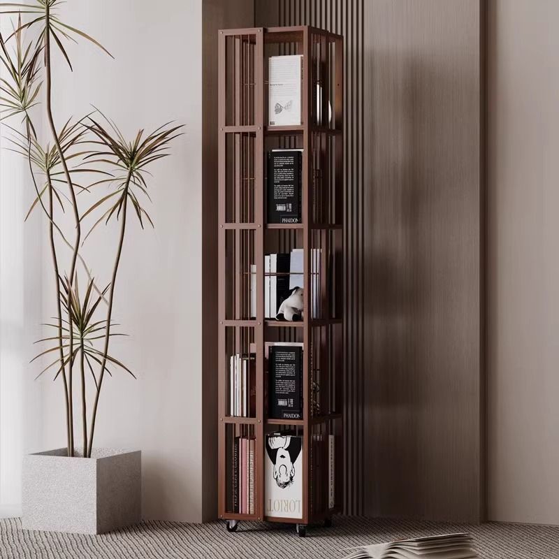 Rotating Bookshelf Household 360 Bookcase Storage Rack Simple Floor-Standing Children's Storage Student Bedroom Multi-Layer Living Room Bamboo